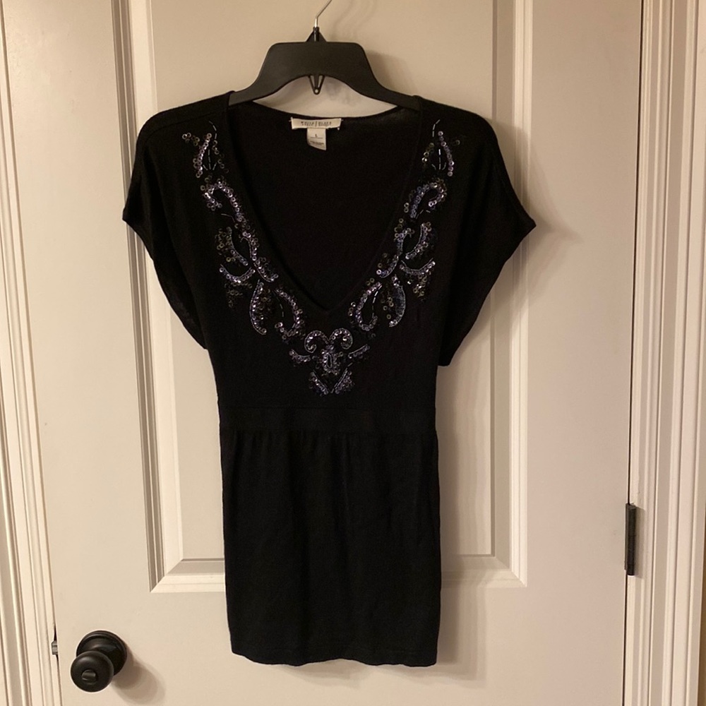 Black house White Market Black Knit Sequin Top